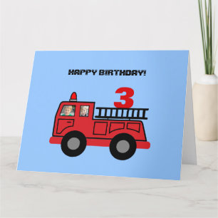 Agradecimento Cartão de Aniversário do Red Fire Truck
