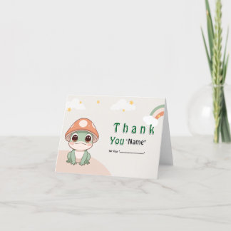 Agradecimento Cartão de Aniversário do Sapo Kawaii Cute