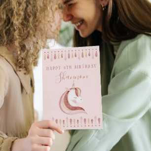 Agradecimento Cartão de Aniversário do Unicorn