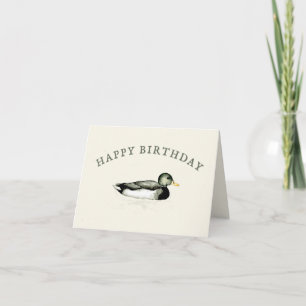 Agradecimento Cartão de aniversário em branco do pato-real feliz