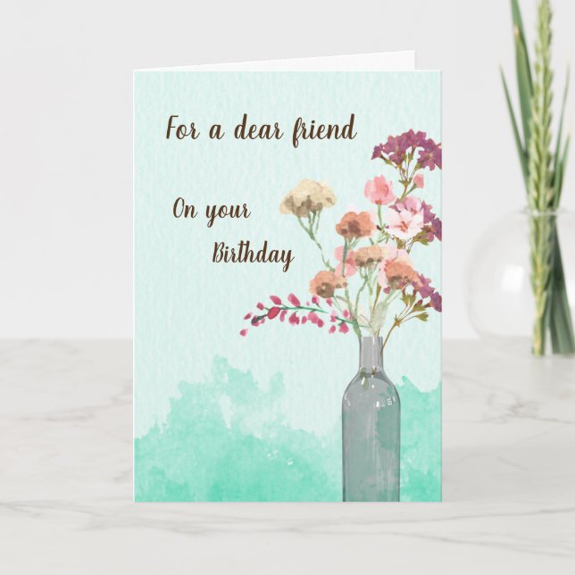 Agradecimento Cartão de Aniversário Especial para um amigo (Frente)