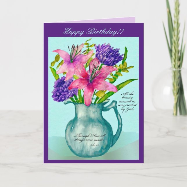 Agradecimento Cartão de aniversário espiritual (Frente)