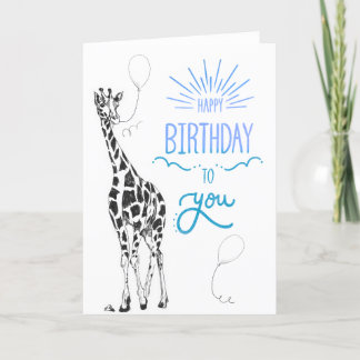 Agradecimento Cartão de Aniversário Feliz da Giraffe