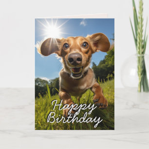 Agradecimento Cartão de Aniversário Feliz Dachshund Personalizad