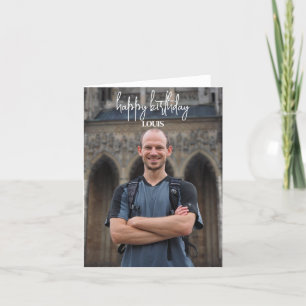 Agradecimento Cartão de Aniversário Feliz de Foto Personalizado