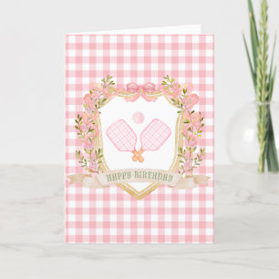 Agradecimento Cartão de Aniversário Feliz Pickleball Pink Pickle