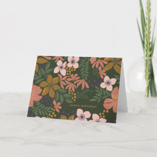 Agradecimento Cartão de Aniversário Floral de Setembro