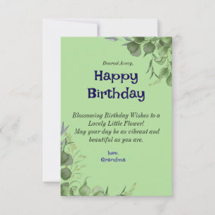 Agradecimento Cartão de Aniversário Floral Elegante com Eu Perso