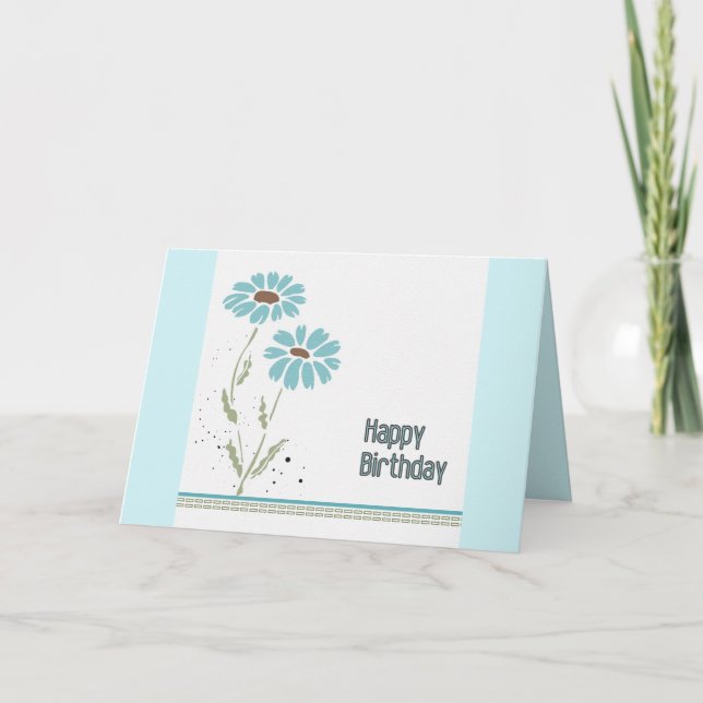 AGRADECIMENTO CARTÃO DE ANIVERSÁRIO FLORES AZUIS (Frente)