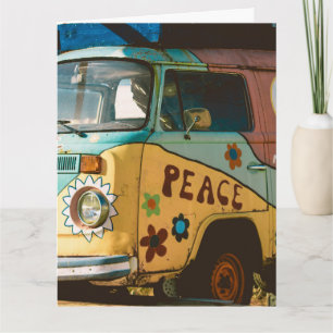 AGRADECIMENTO CARTÃO DE ANIVERSÁRIO HIPPIE VAN