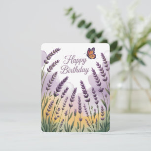 Agradecimento Cartão de Aniversário Lavanda
