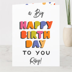 Agradecimento Cartão de Aniversário Muito Feliz Personalizado