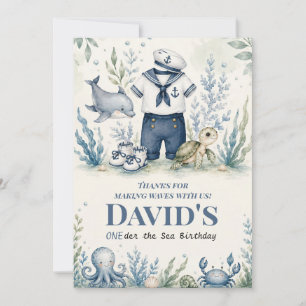 Agradecimento Cartão de aniversário náutico personalizado
