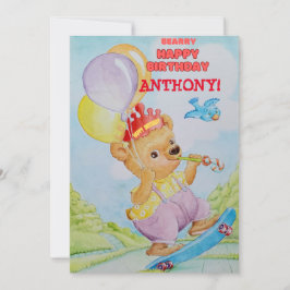 Agradecimento Cartão de aniversário personalizado para meninos