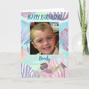 Agradecimento Cartão de aniversário personalizado para meninos d