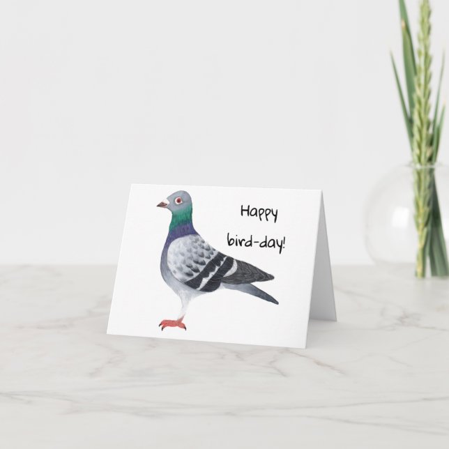 Agradecimento Cartão de aniversário Pigeon (Frente)