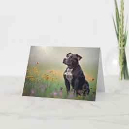 Agradecimento Cartão de aniversário Pitbull preto