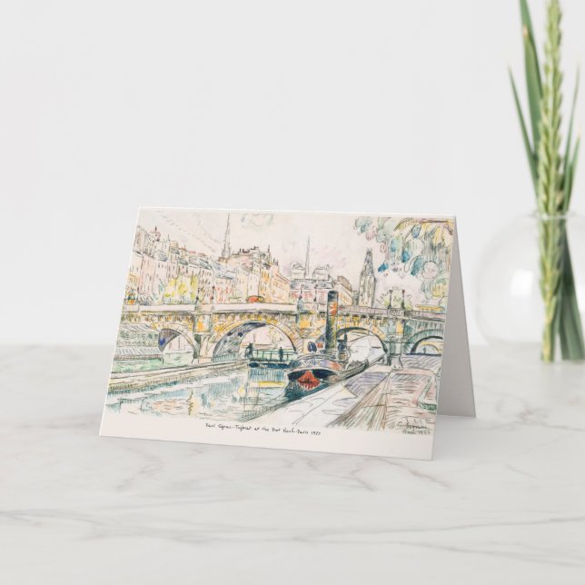 Agradecimento Cartão de Aniversário Pont-Neuf de Paris (Frente)