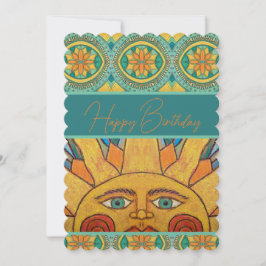 Agradecimento Cartão de Aniversário Sun Mandala
