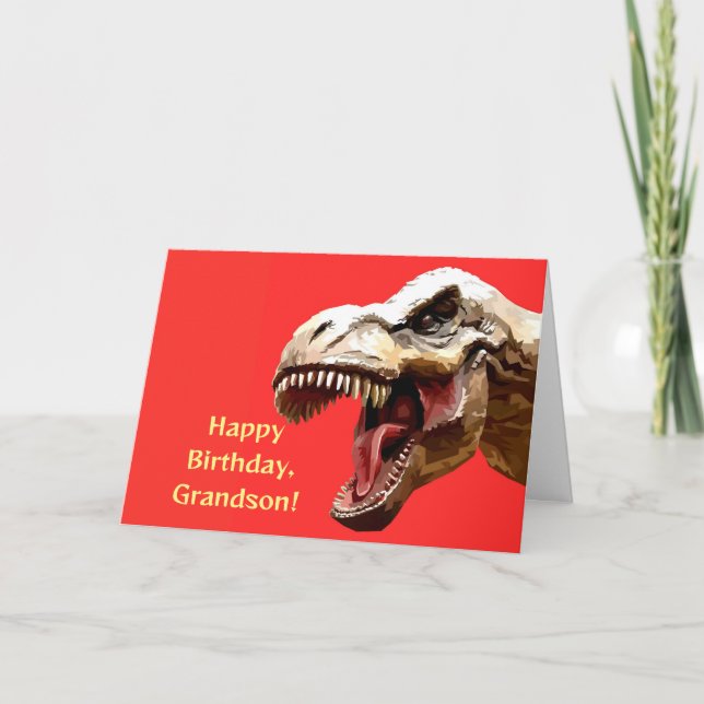 AGRADECIMENTO CARTÃO DE ANIVERSÁRIO T-REX GRANDSON (Frente)
