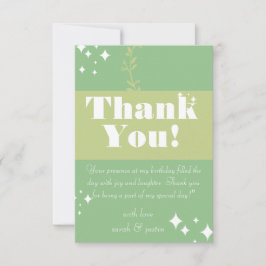 Agradecimento Cartão de Aniversário Verde-Marinho