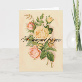 Agradecimento Cartão de Aniversário Vitoriano Rose Bouquet
