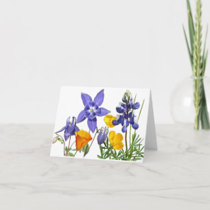 Agradecimento Cartão de anotação de flores silvestres