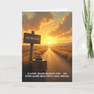 Agradecimento Cartão de Aposentadoria com Estrada do Pôr do Sol 