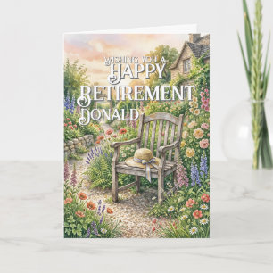 Agradecimento Cartão de Aposentadoria com Ilustração de Jardim d