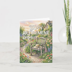 Agradecimento Cartão de Aposentadoria com Ilustração de Jardim d