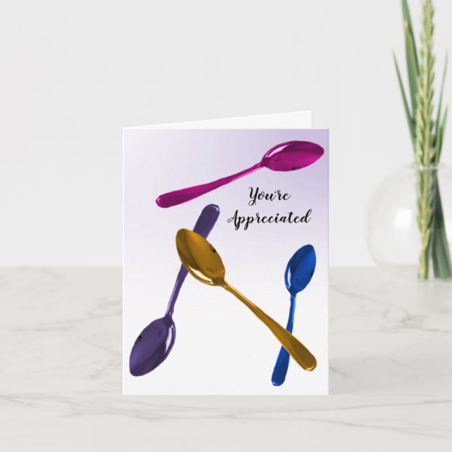 Agradecimento Cartão de Apreciação de Design de Colher Culinária (Frente)