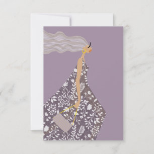 Agradecimento Cartão de Arte de Ilustração de Moda Swag Fashioni