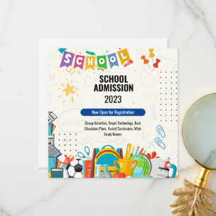 Agradecimento Cartão de Aviso de Admissão Escolar Cheio