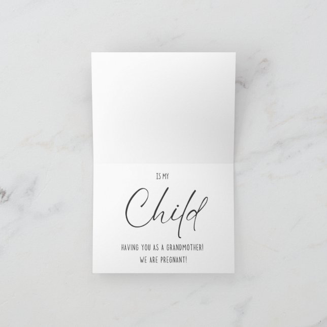 Agradecimento Cartão de aviso de bebê e gravidez para avó (Interior)