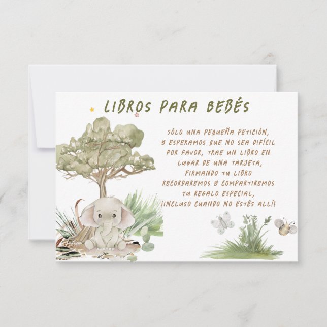 Agradecimento Cartão de Baby Shower de Livros para Bebês (Frente)