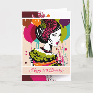 Agradecimento Cartão de Balões Coloridos Feliz Aniversário Fashi