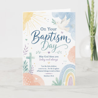 Agradecimento Cartão de Batismo Infantil Unisex | Christi Colori