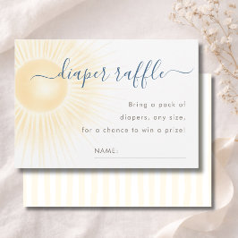 Agradecimento Cartão de Bilhete de Rifa de Fraldas Chuva de Sol 