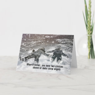 Agradecimento Cartão de Boas Festas ANJOS DE NEVE