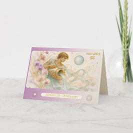 Agradecimento Cartão de Boas Festas Aquário Art Nouveau