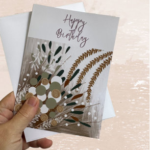 Agradecimento Cartão de Boas Festas de Aniversário com Desenho F