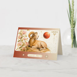 Agradecimento Cartão de Boas Festas de Áries em Art Nouveau