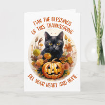 Cartão de Boas Festas de Gato Preto & Abóbora