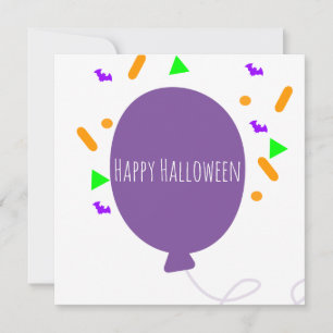 Agradecimento Cartão de Boas Festas de Halloween Balão Colorid