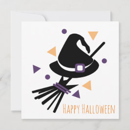 Agradecimento Cartão de Boas Festas de Halloween | Vassoura de B