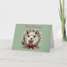 Agradecimento Cartão de Boas Festas de Natal de Alpaca Fofa