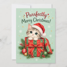 Cartão de Boas Festas de Natal Perfeito para Gatos