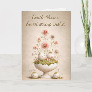 Agradecimento Cartão de Boas Festas de Páscoa Floral Suave Prima