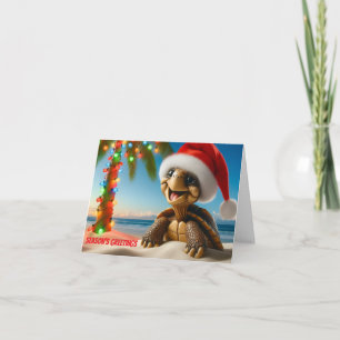 Agradecimento Cartão de Boas Festas de Tartaruga de Natal