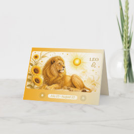 Agradecimento Cartão de Boas Festas do Zodíaco Leão em Art Nouve